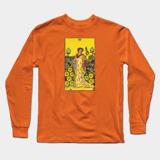 Nine of pentacles tarot card Long Sleeve T-Shirt